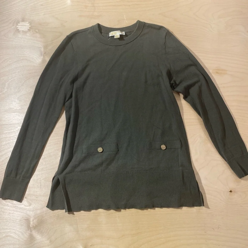 Michael Kors Olive Green Crewneck Sweater Small (QQ)